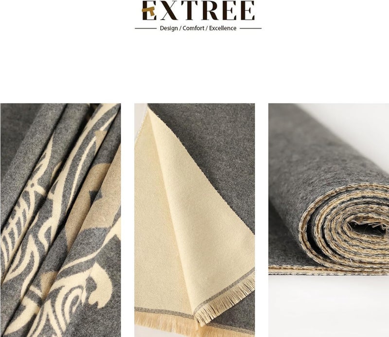 EXTREE Scarfs for Women Pashmina Silky Shawl Wrap for Evening Dressing Blanket Open Front Poncho Cape - Image 3